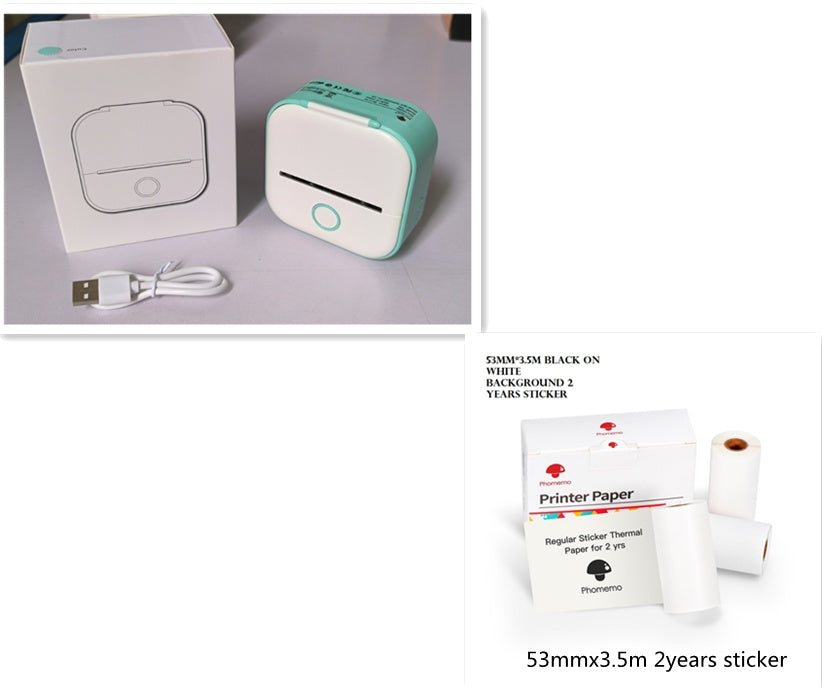 Portable Bluetooth Thermal Label Printer - Mini Size, Wireless Connectivity"