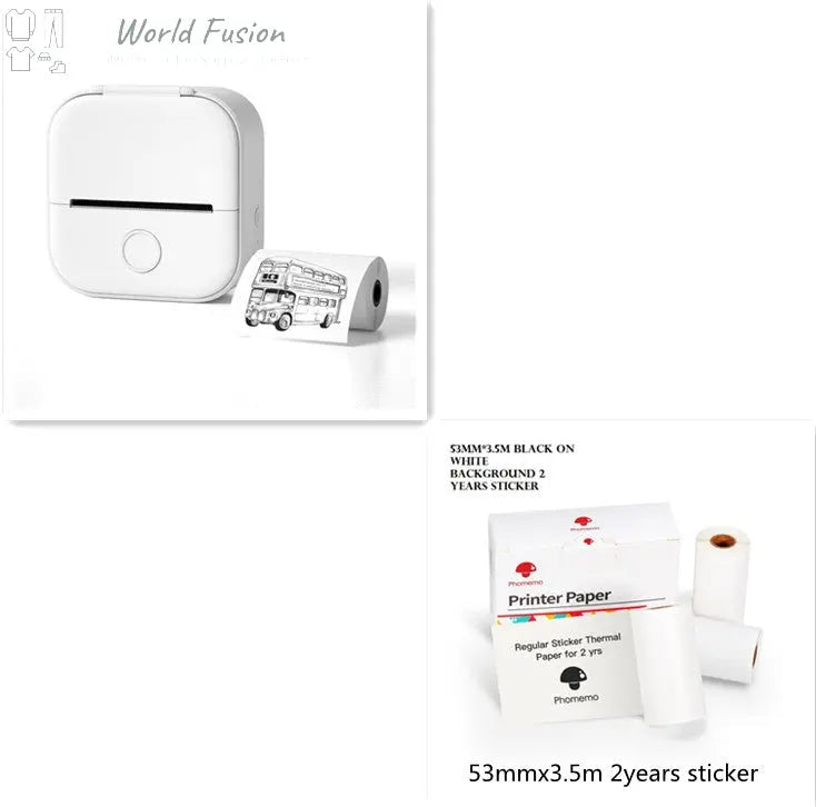 Portable Bluetooth Thermal Label Printer - Mini Size, Wireless Connectivity"