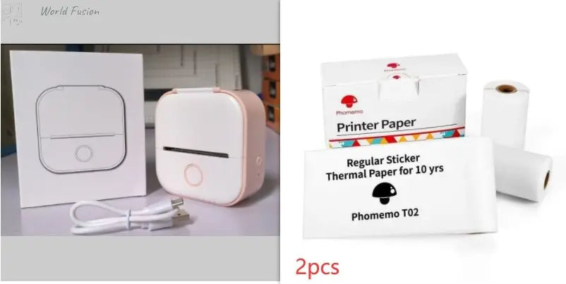 Portable Bluetooth Thermal Label Printer - Mini Size, Wireless Connectivity"